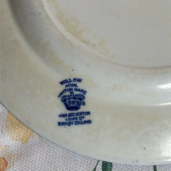 Vintage Royal Ventonware John Stevenson Blue and White Willow Dinner Plate - Picture 5 of 7